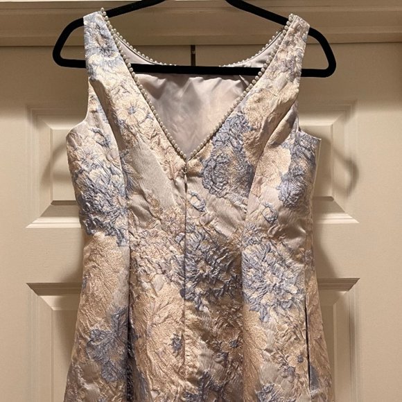 ADRIANNA PAPELL Floral Jacquard Fit And Flare Dress - Picture 4 of 10